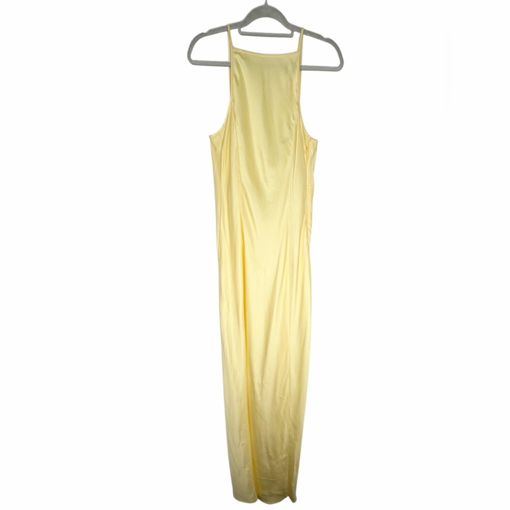 Rumored Yellow Banana Mirielle Backless Silky Formal Prom Maxi Dress - Picture 5 of 13